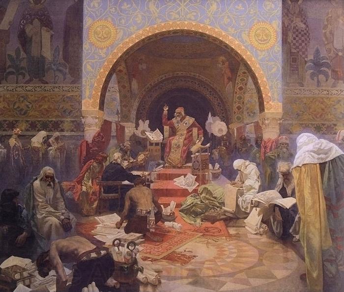 Alfons Mucha The Morning Star of Slavonic Literature Norge oil painting art